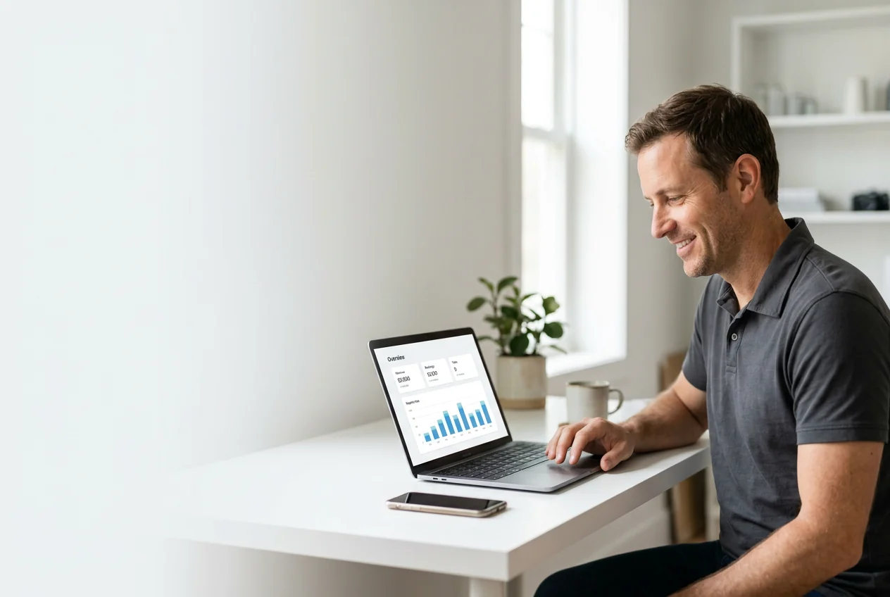 Service business owner running quotes, jobs, timesheets and invoices from one app